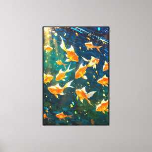 Goldenes Meer Stretchgepflasterte Canvas Printwerb Leinwanddruck