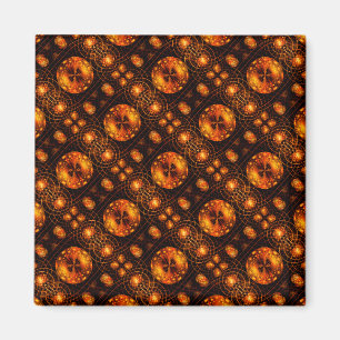 Goldenes modernes Boho-elegantes abstraktes Kunstm Magnet