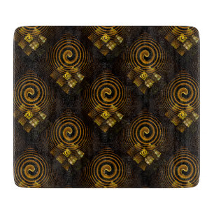 Goldenes modernes Boho-elegantes abstraktes Kunstm Schneidebrett