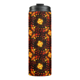 Goldenes modernes Boho-elegantes abstraktes Kunstm Thermosbecher