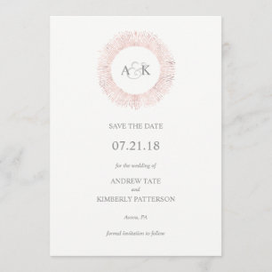 Goldenes Monogramm aus eleganter Rose Save the Dat Save The Date