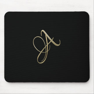 Goldenes Monogramm der Initiale A Mousepad