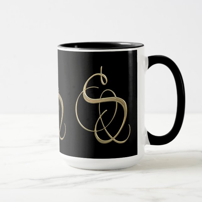Goldenes Monogramm der Initiale S Tasse (Rechts)