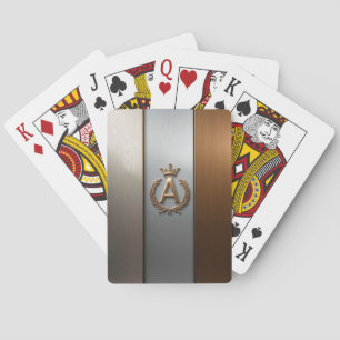 Goldenes Monogramm-Emblem A Spielkarten