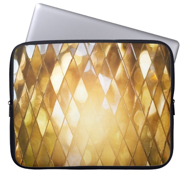 Goldenes Mosaik: Glass-Effekt. Laptopschutzhülle (Vorderseite)