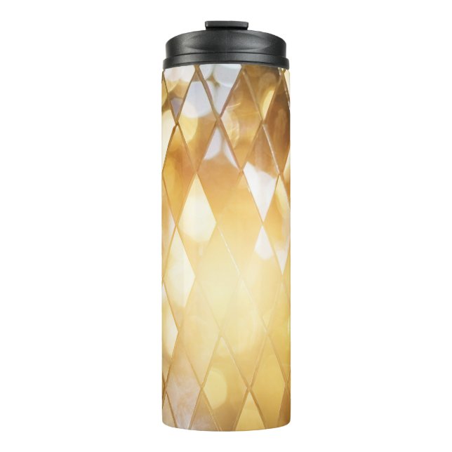 Goldenes Mosaik: Glass-Effekt. Thermosbecher (Vorderseite)