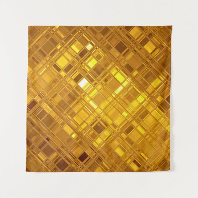 Goldenes Mosaik: Luxuriöses Gold Hintergrund Wandteppich (Vorderseite)