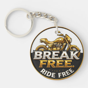 Goldenes Motorrad-Emblem mit fetter Schrift Schlüsselanhänger