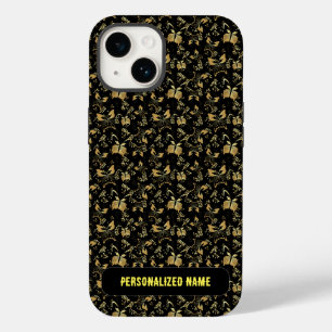 Goldenes Muster 15 bwx4. schwarze BG Case-Mate iPhone 14 Hülle