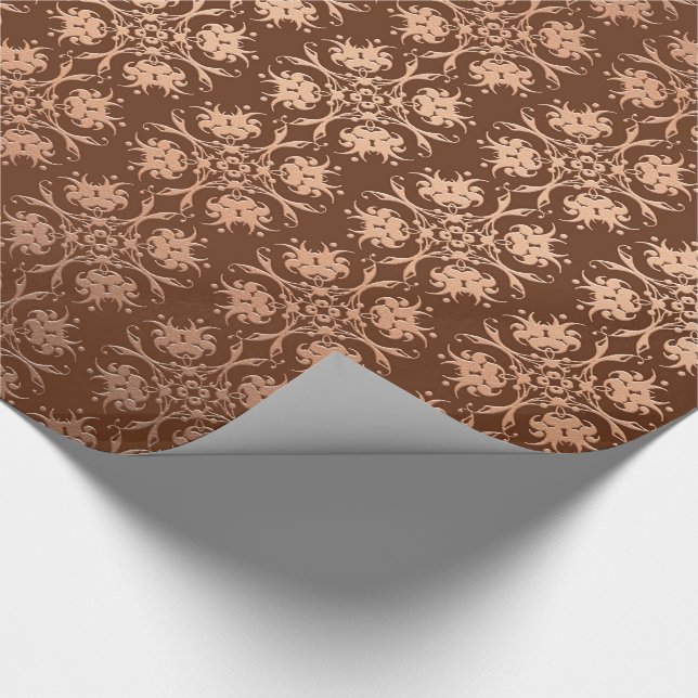 goldenes nahtloses mit Blumenmuster des Damastes Geschenkpapier (Ecke)