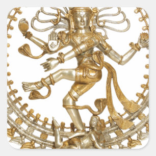 GOLDENES NATRAJ QUADRATISCHER AUFKLEBER