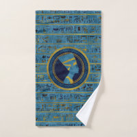 Goldenes Nefertiti auf blauem Marmorstein