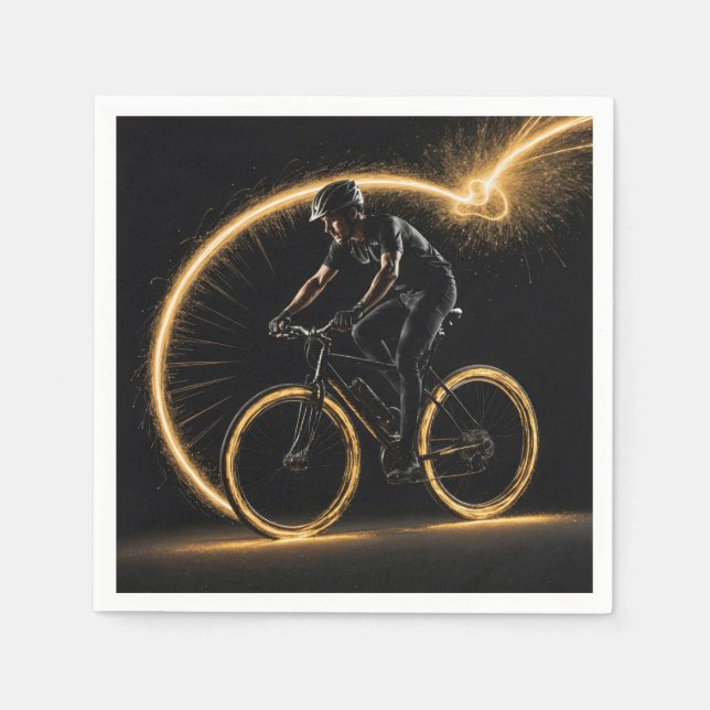 Goldenes Neonbike mit leichten Wegen Serviette (Vorderseite)