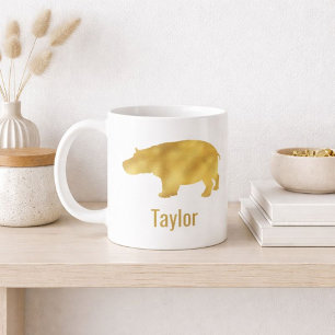 Goldenes Nilpferd Name Kaffeetasse