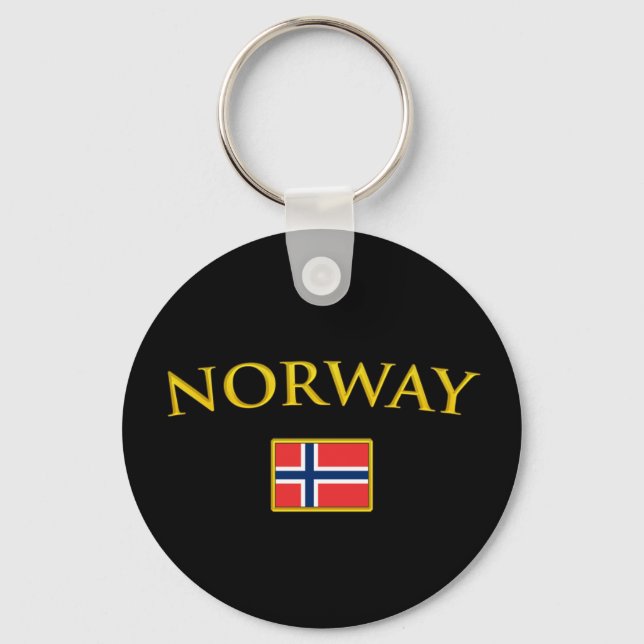 Goldenes Norwegen Schlüsselanhänger (Vorderseite)