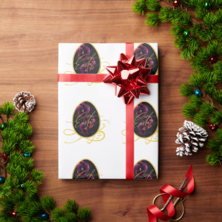 Goldenes Osterei und elegante Iris Geschenkpapier