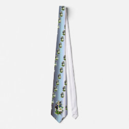 Goldenes Ostern-Kreuz - weiße Lilly Blumen - Blau Krawatte