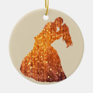 Goldenes Paar, Kuss, Romantik-Ornament Keramikornament