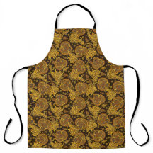 Goldenes Paisley-Damask-Blumenmuster, ethnisches M