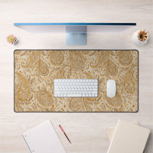 Goldenes Paisley Warm Cozy Klassisches Design Schreibtischunterlage