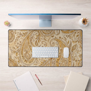 Goldenes Paisley-Warm-Klassisches Design Schreibtischunterlage
