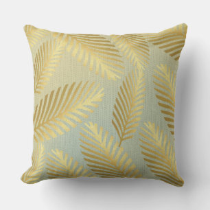 Goldenes Palmblätter-Muster Ombre Kissen