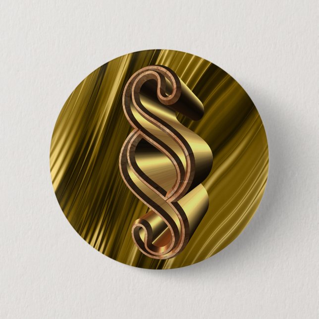 Goldenes Paragraphsymbol Button (Vorderseite)