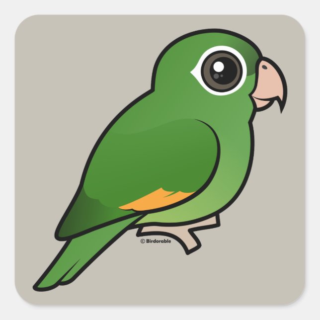 Goldenes Parakeet Quadratischer Aufkleber (Vorderseite)