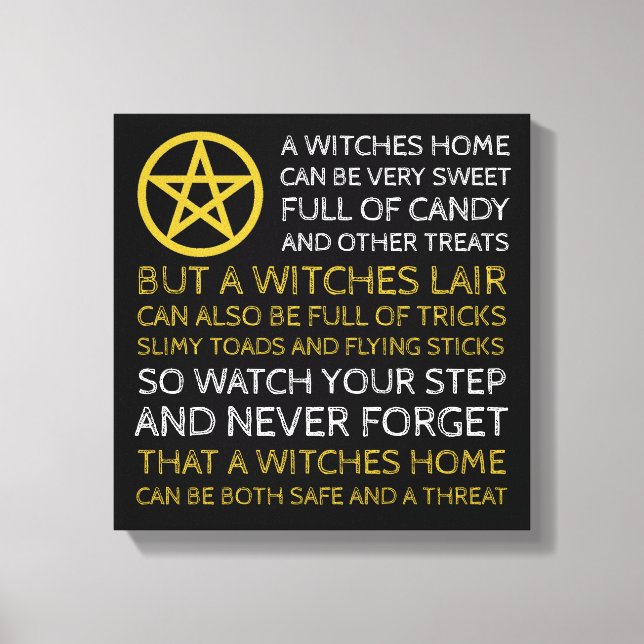 Goldenes Pentagramm, Halloween Leinwanddruck (Vorderseite)