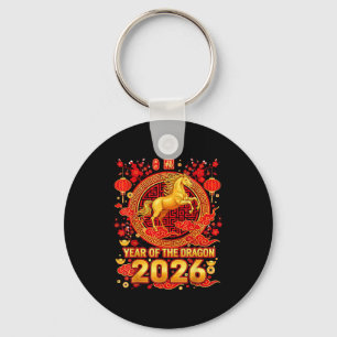 Goldenes Pferd Chinesisches Neujahr 2026 Drache Zo Schlüsselanhänger