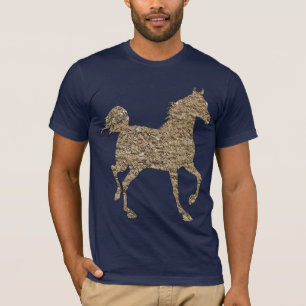 Goldenes Pferd Grafik Herren T-Shirt