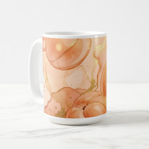 Goldenes Pfirsich-Wasserfarbenmuster Kaffeetasse