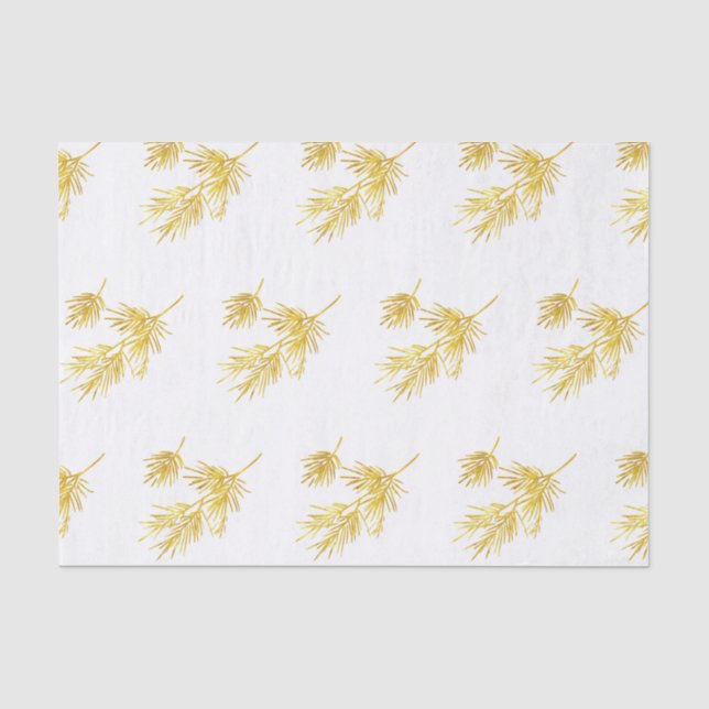 Goldenes Pinienmuster Seidenpapier (Vorderseite)