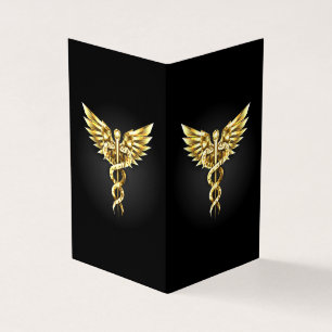 Goldenes polygonales Symbol Caduceus