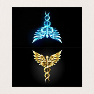 Goldenes polygonales Symbol Caduceus
