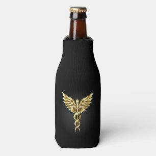 Goldenes polygonales Symbol Caduceus Flaschenkühler
