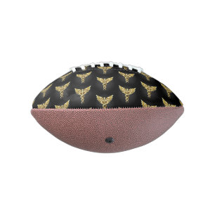 Goldenes polygonales Symbol Caduceus Football