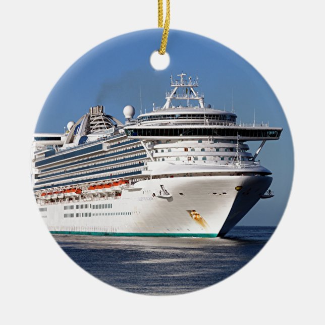 Goldenes Prinzessin-Kreuzschiff Keramikornament (Vorne)
