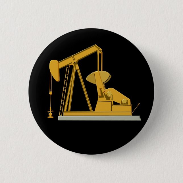 Goldenes Pumpjack Button (Vorderseite)