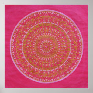 Goldenes Rad Mandala Poster