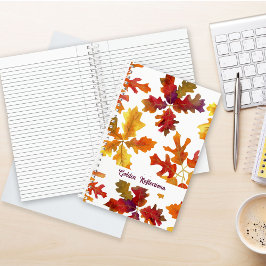 Goldenes Reflektionsblatt im Herbst Notizbuch