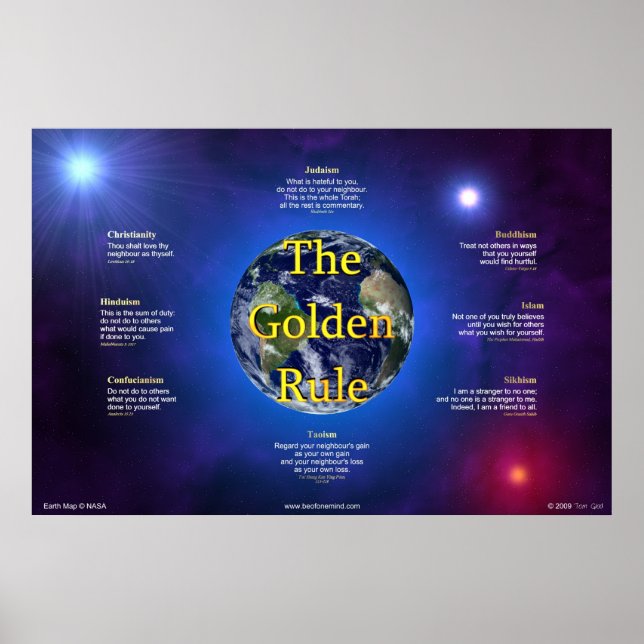 Goldenes Regelplakat (horizontal) Poster (Vorne)