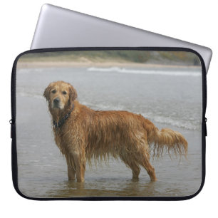 Goldenes Retreiver im Meer Laptopschutzhülle