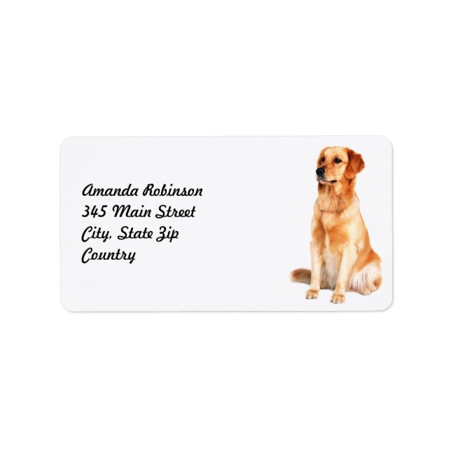 goldenes Retriever-Adressetikett Adressaufkleber (Vorne)