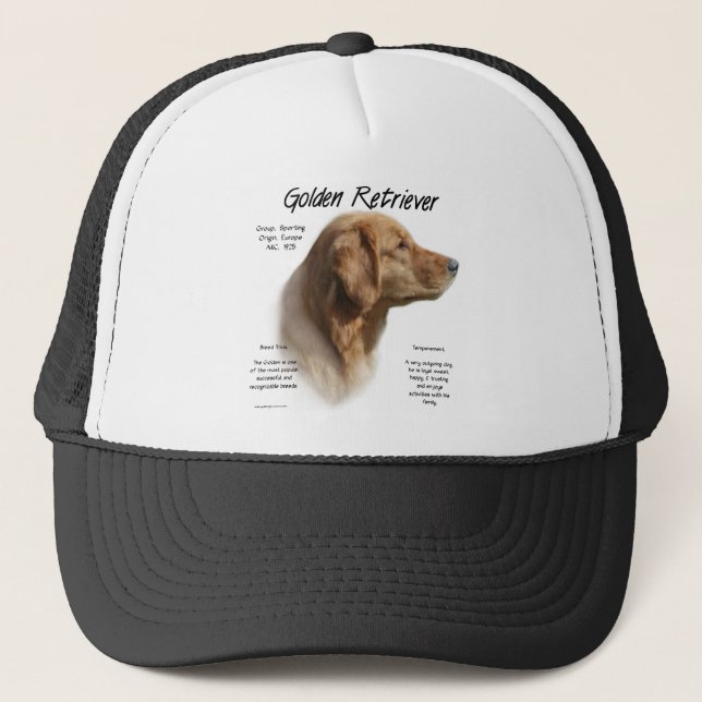 Goldenes Retriever Historisches Design Truckerkappe (Vorderseite)