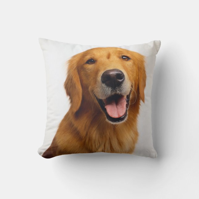 Goldenes Retriever-Lächeln Kissen (Vorderseite)