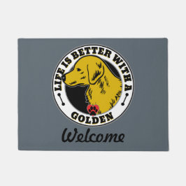 Goldenes Retriever Personalisiertes Leben ist bess Fußmatte