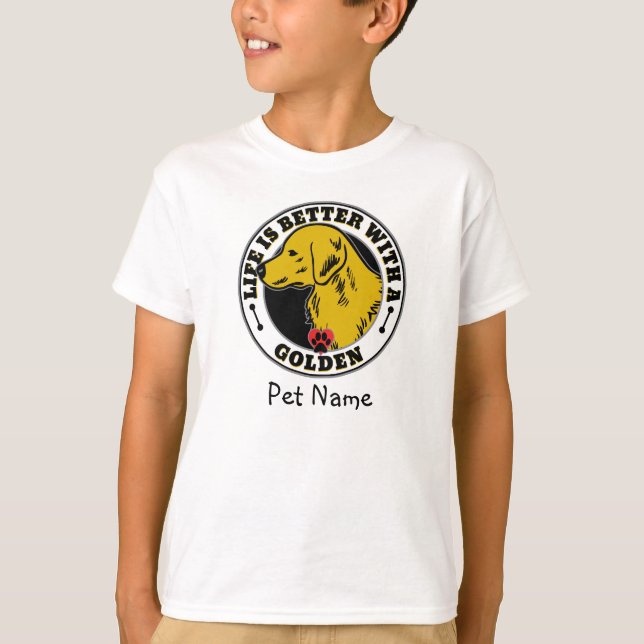 Goldenes Retriever Personalisiertes Leben ist bess T-Shirt (Vorderseite)