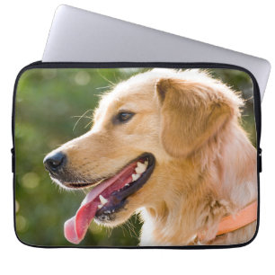 Goldenes Retriever-Profil mit Zunge-Out Laptopschutzhülle