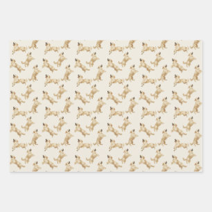 Goldenes Retriever-Umschlagpapier Geschenkpapier Set